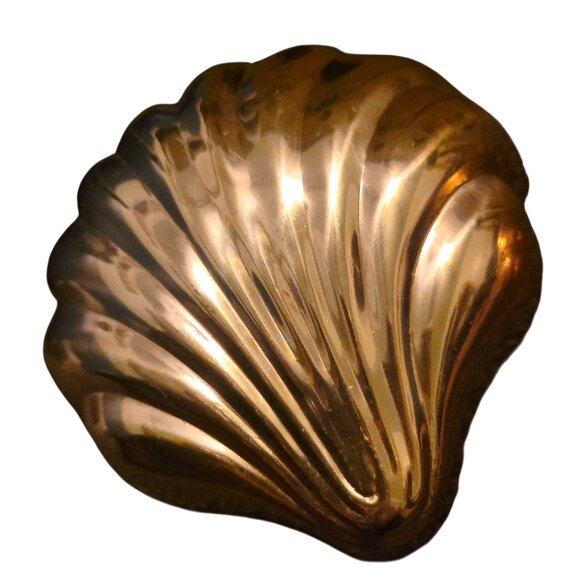 Two Benjamin & Medwin Vintage Molds Copper Tin Clam Shell Wall Hanging 6" - Picture 8 of 10